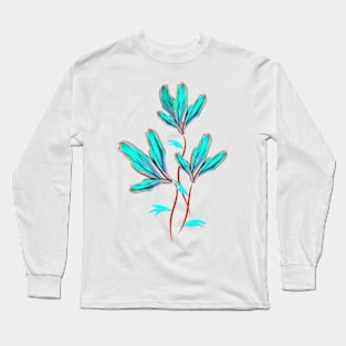 Fluorescent blue flowers Long Sleeve T-Shirt